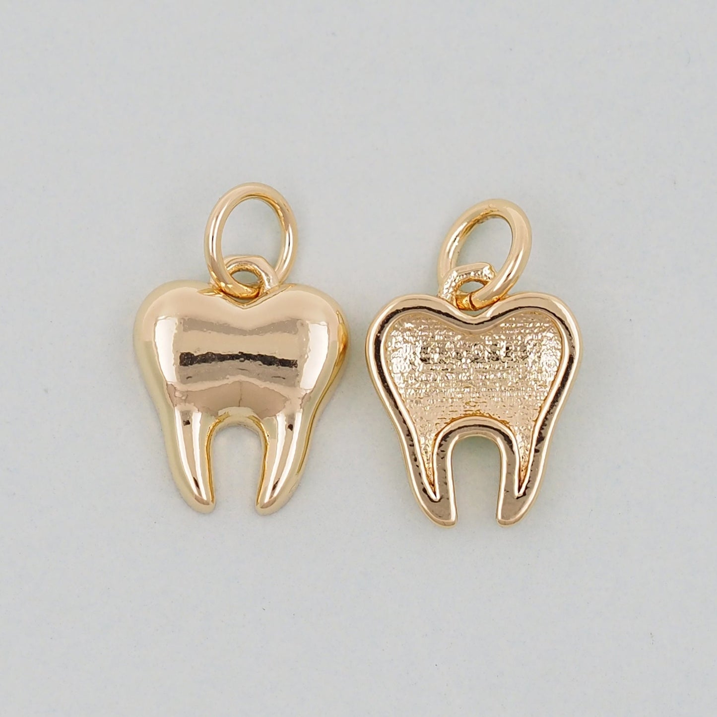 Gold Teeth Charms,18K Gold Filled Teeth Pendant,Teeth Charm Bracelet Necklace for DIY Jewelry Making Supply
