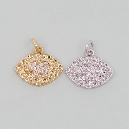 Gold Oval Elephant Charms,18K Gold Filled CZ Elephant Pendant,Elephant Charm Bracelet Necklace for DIY Jewelry Making Supply