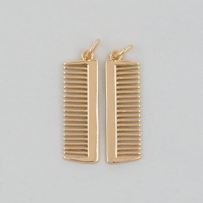 Gold Comb Charms,18K Gold Filled Comb Pendant,Comb Charm Bracelet Necklace for DIY Jewelry Making Supply