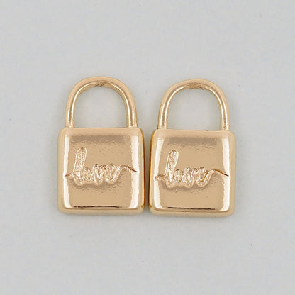 Gold Key Lock Charms,18K Gold Filled Key Pendant,Lock Charm Bracelet Necklace for DIY Jewelry Making Supply