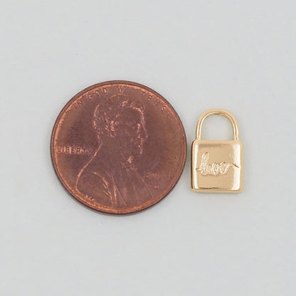 Gold Key Lock Charms,18K Gold Filled Key Pendant,Lock Charm Bracelet Necklace for DIY Jewelry Making Supply