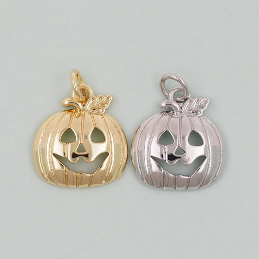 Gold Pumpkin Charms,18K Gold Filled halloween Pendant,Halloween Charm Bracelet Necklace for DIY Jewelry Making Supply