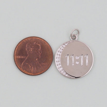 Gold 11:11 Charms,18K Gold Filled angel numbers Pendant,angel numbers Charm Bracelet Necklace for DIY Jewelry Making Supply