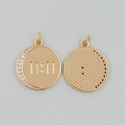 Gold 11:11 Charms,18K Gold Filled angel numbers Pendant,angel numbers Charm Bracelet Necklace for DIY Jewelry Making Supply