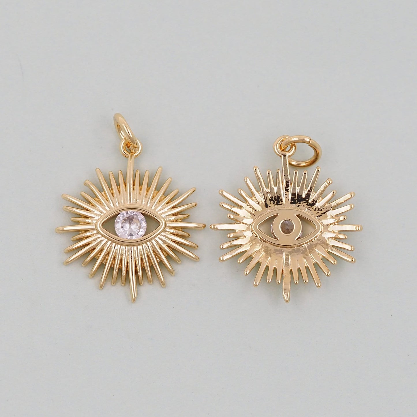 Gold Evil Eye Charms,18K Gold Filled Evil Eye Pendant,Evil Eye Charm Bracelet Necklace for DIY Jewelry Making Supply