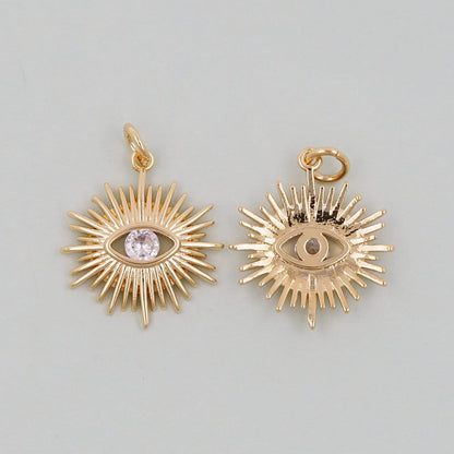 Gold Evil Eye Charms,18K Gold Filled Evil Eye Pendant,Evil Eye Charm Bracelet Necklace for DIY Jewelry Making Supply
