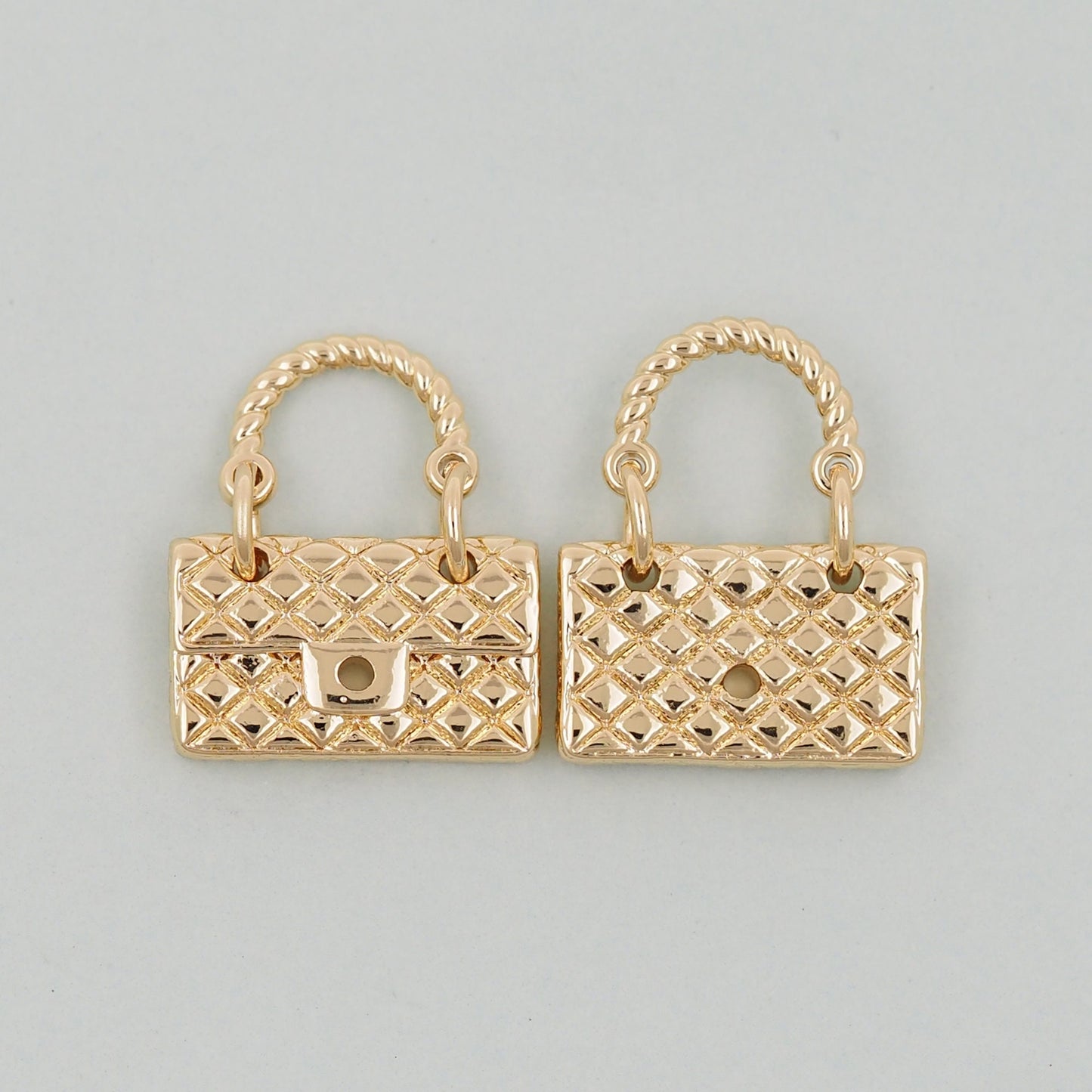 Gold handbag Charms,18K Gold Filled handbag Pendant,cute Charm Bracelet Necklace for DIY Jewelry Making Supply
