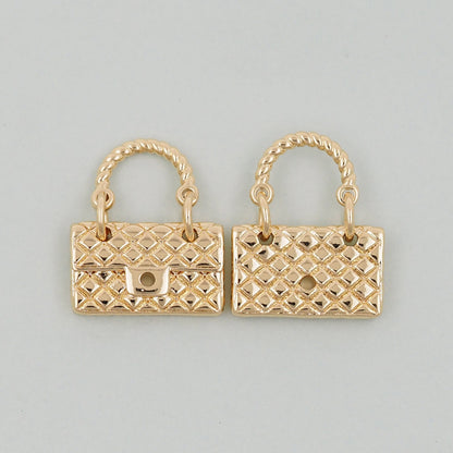Gold handbag Charms,18K Gold Filled handbag Pendant,cute Charm Bracelet Necklace for DIY Jewelry Making Supply