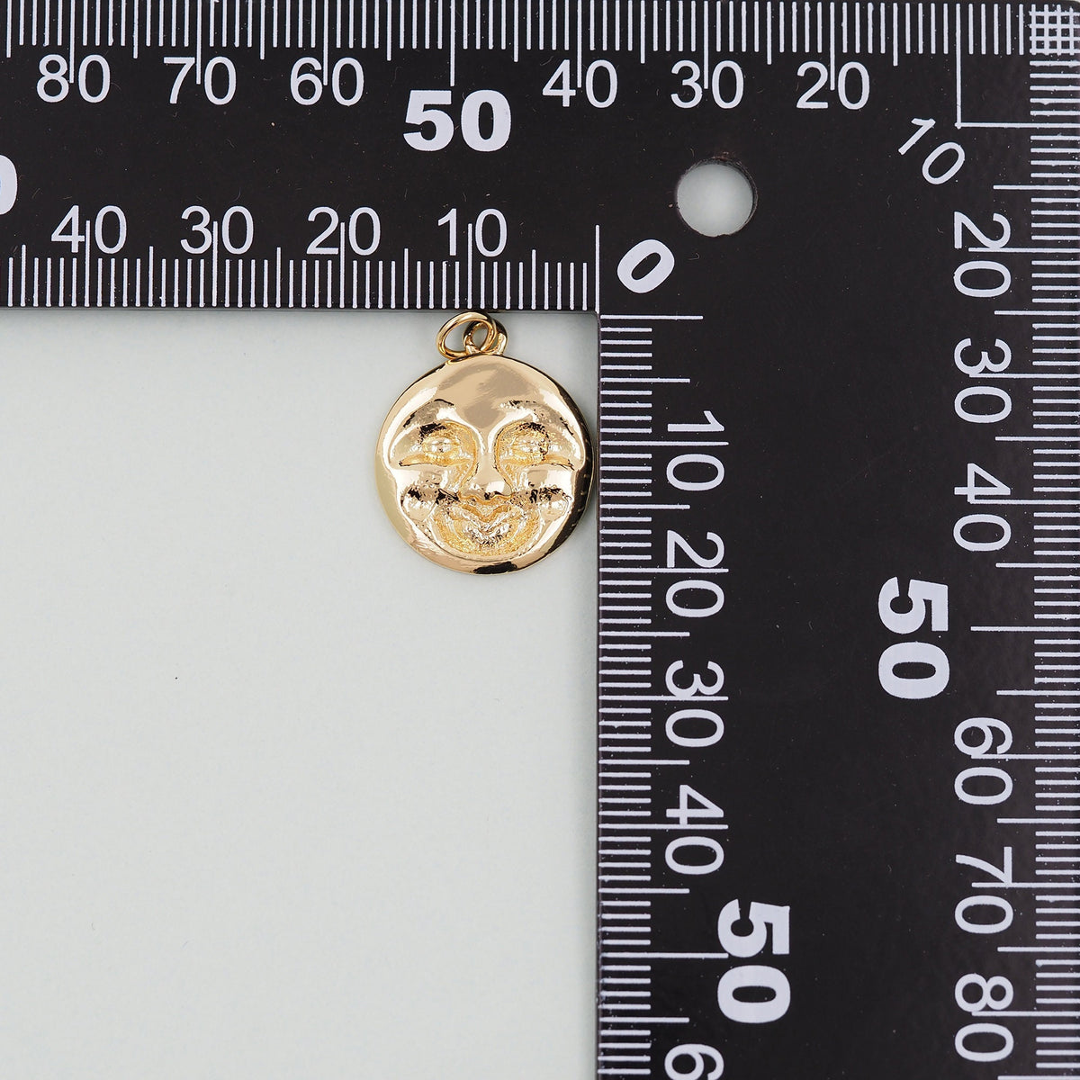 18K Gold Filled Sun Charm Pendant for Jewelry Making