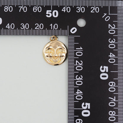 Gold Sun Charms,18K Gold Filled Sun Pendant,celestial  Charm Bracelet Necklace for DIY Jewelry Making Supply