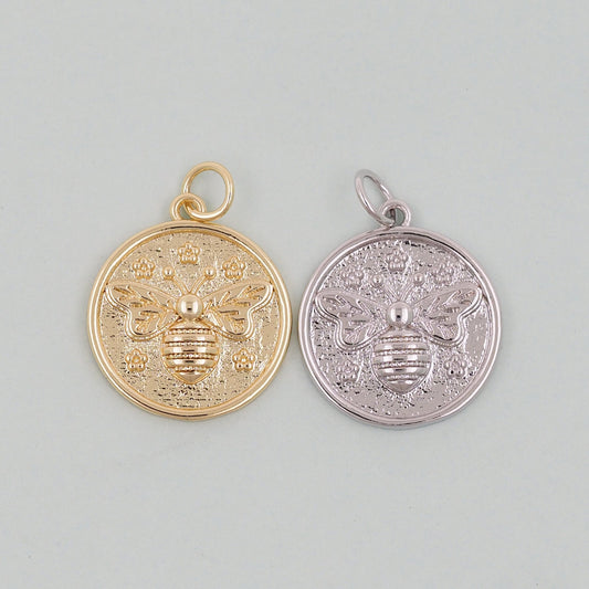 Gold Bee Charms,18K Gold Filled Bee Pendant,Bee Charm Bracelet Necklace for DIY Jewelry Making Supply