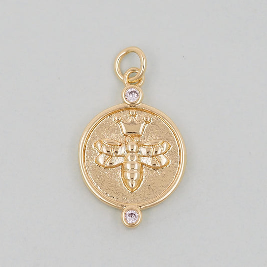 Gold Bee Charms,18K Gold Filled Bee Pendant,Bee Charm Bracelet Necklace for DIY Jewelry Making Supply