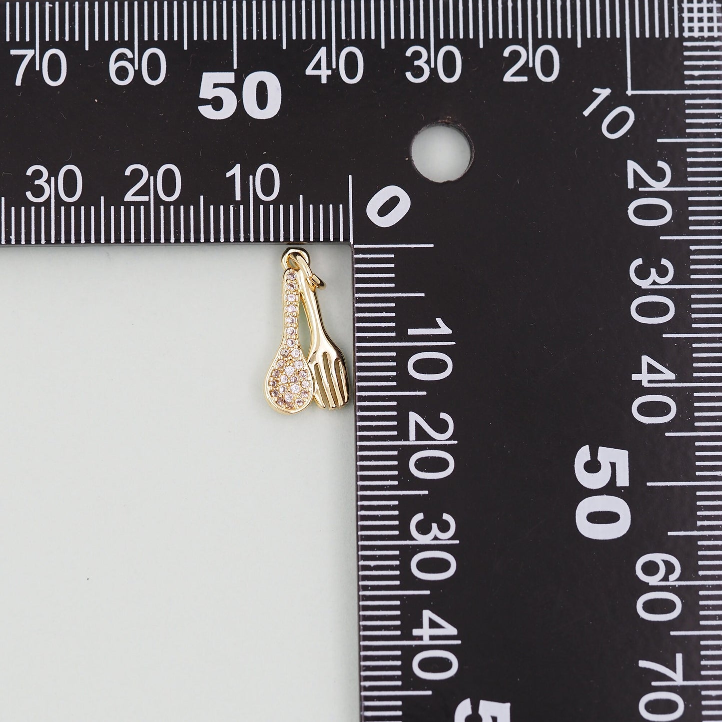 Gold Spoon and Fork Charms,18K Gold Filled Spoon and Fork Pendant,Spoon and Fork Charm Bracelet Necklace for DIY Jewelry Making Supply