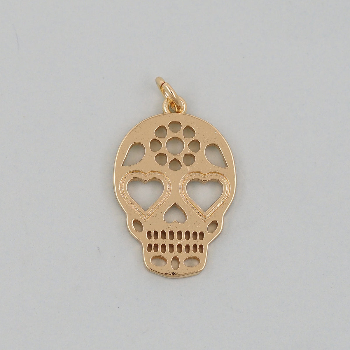 Gold Skull Charms,18K Gold Filled Skull Pendant,Skull Charm Bracelet Necklace for DIY Jewelry Making Supply