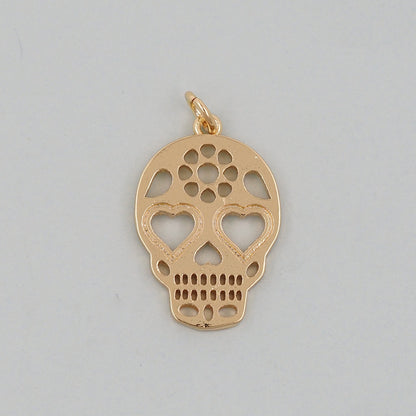 Gold Skull Charms,18K Gold Filled Skull Pendant,Skull Charm Bracelet Necklace for DIY Jewelry Making Supply