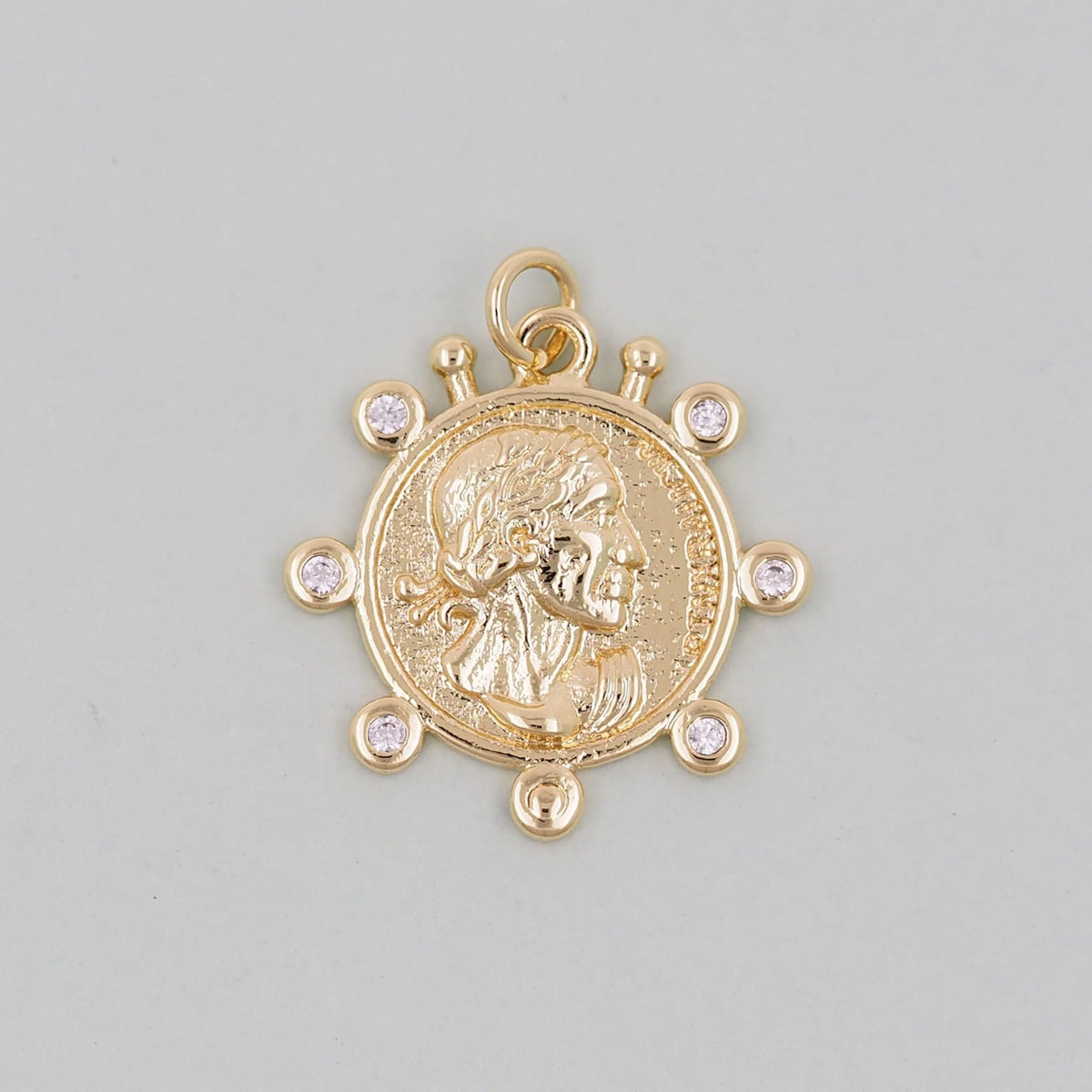 18K Gold Filled Round Charm Pendant for Jewelry Making