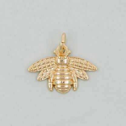 Gold Bee Charms,18K Gold Filled Coin Bee Pendant,Bee Charm Bracelet Necklace for DIY Jewelry Making Supply