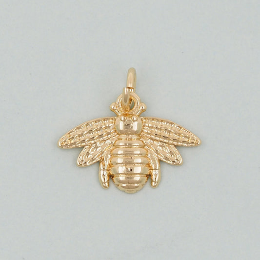Gold Bee Charms,18K Gold Filled Coin Bee Pendant,Bee Charm Bracelet Necklace for DIY Jewelry Making Supply