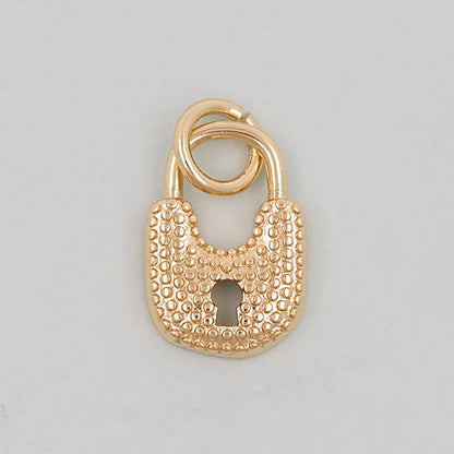 Gold Key Lock Charms,18K Gold Filled Key Pendant,Lock Charm Bracelet Necklace for DIY Jewelry Making Supply
