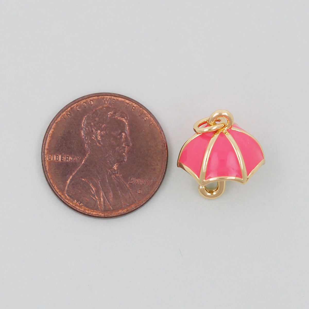 Gold Umbrella Charms,18K Gold Filled Umbrella Pendant,Enamel Charm Bracelet Necklace for DIY Jewelry Making Supply