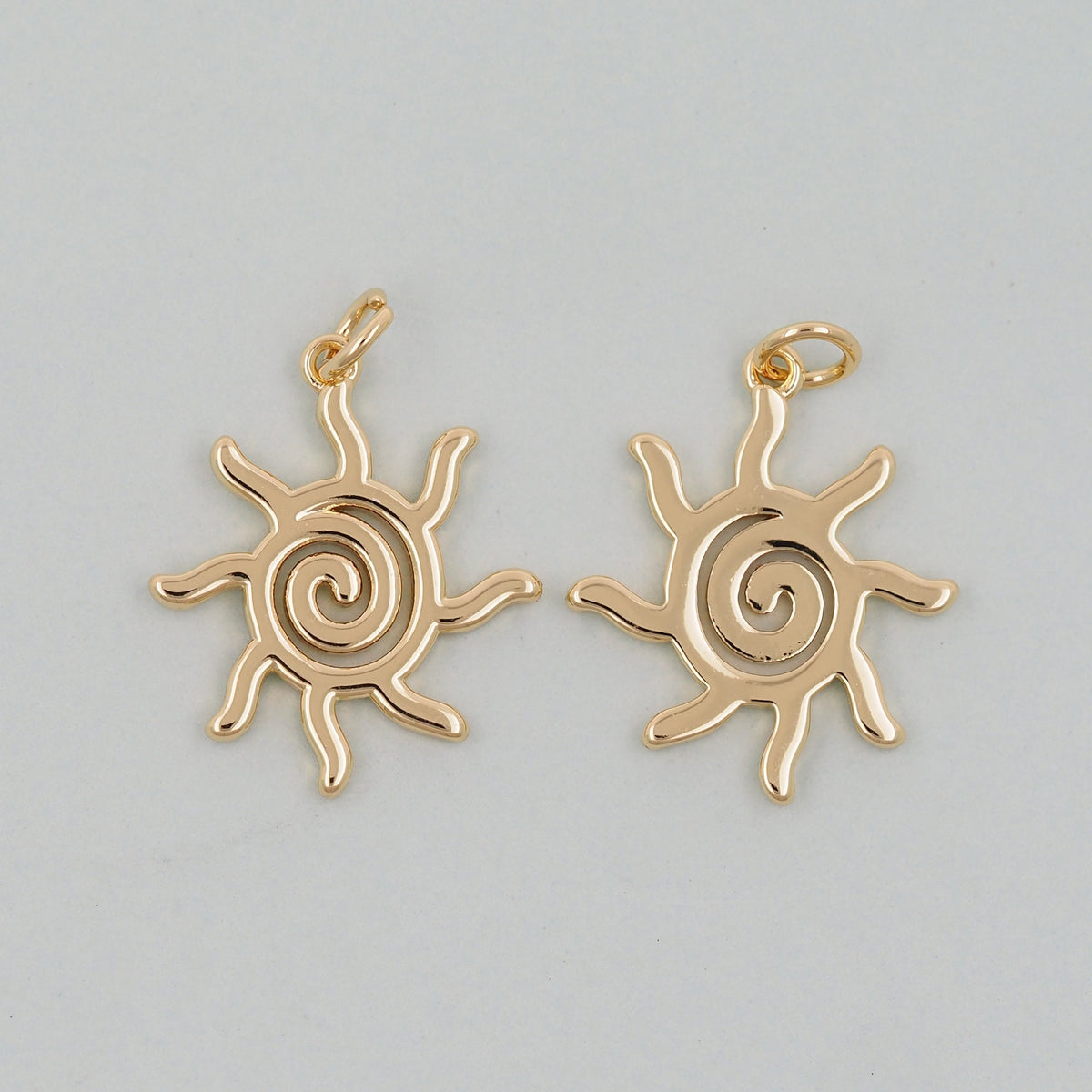 18K Gold Filled Sun Charm Pendant for Jewelry Making