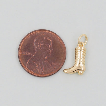 Gold Cowboy Boots Charms,18K Gold Filled Boots  Pendant,Boots Charm Bracelet Necklace for DIY Jewelry Making Supply