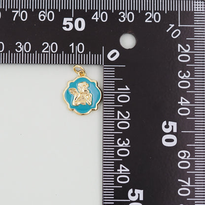 18K Gold Filled Angel CZ Charm Pendant for Jewelry Making