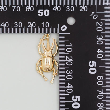 Gold beetle Charms,18K Gold Filled beetle Pendant,beetle Charm Bracelet Necklace for DIY Jewelry Making Supply