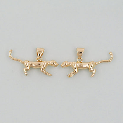 Gold leopard Charms,18K Gold Filled leopard Pendant,leopard Charm Bracelet Necklace for DIY Jewelry Making Supply