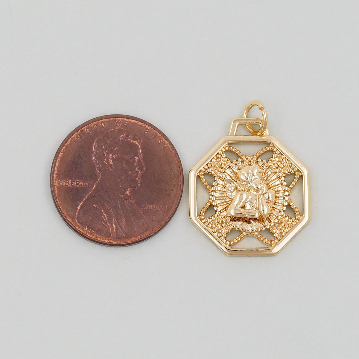 18K Gold Filled Angel Charm Pendant for Jewelry Making