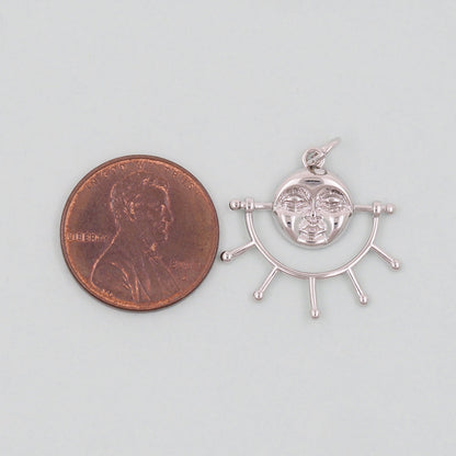 Gold Sun Charms,18K Gold Filled Sun Pendant,celestial  Charm Bracelet Necklace for DIY Jewelry Making Supply