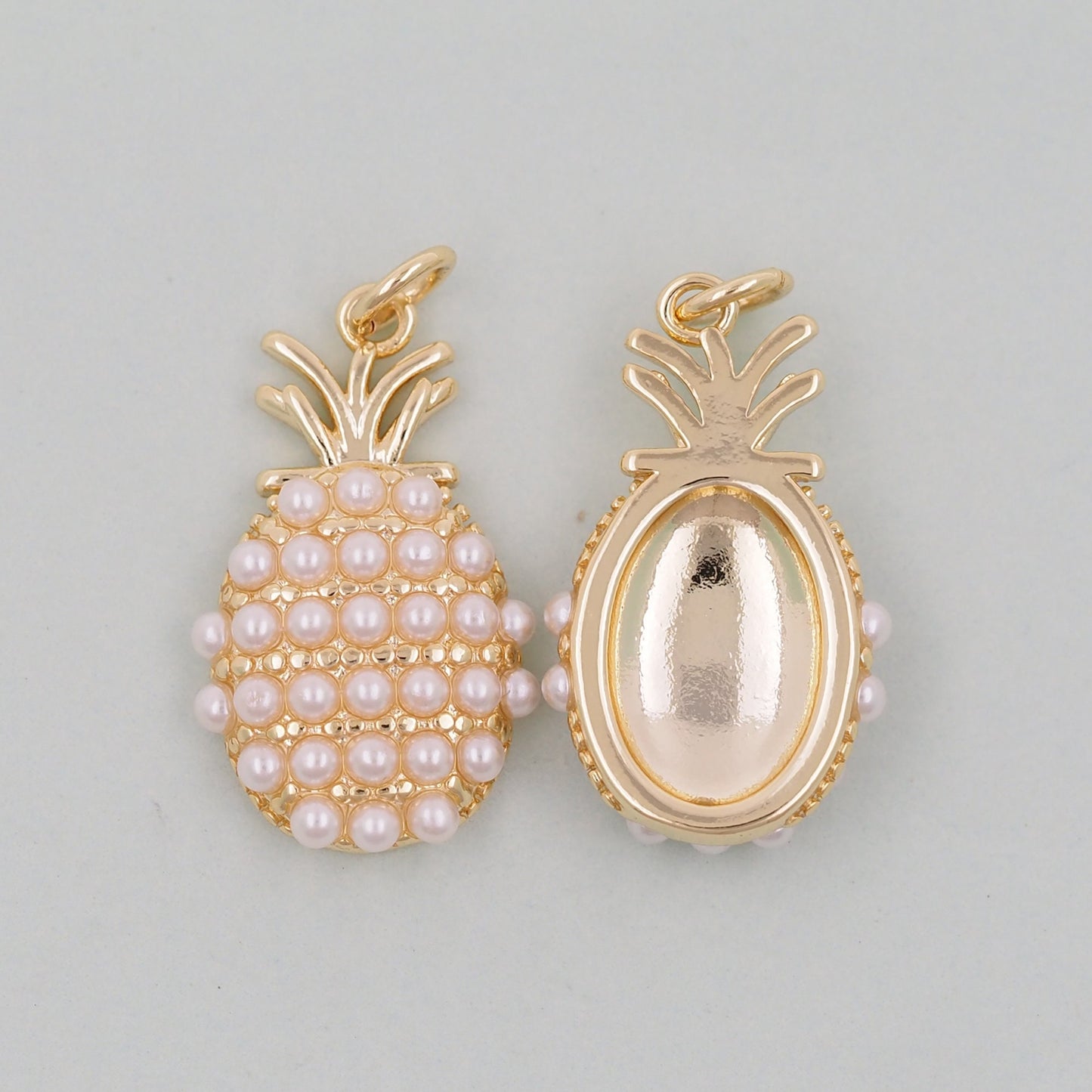 Gold Pineapple Charms,18K Gold Filled Pineapple Pendant,Fruit Charm Bracelet Necklace for DIY Jewelry Making Supply