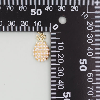 Gold Pineapple Charms,18K Gold Filled Pineapple Pendant,Fruit Charm Bracelet Necklace for DIY Jewelry Making Supply