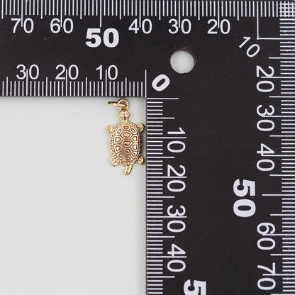 Gold turtle Charms,18K Gold Filled turtle Pendant,turtle Charm Bracelet Necklace for DIY Jewelry Making Supply