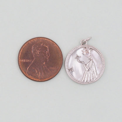 Gold Virgo Charms,18K Gold Filled Virgo Pendant,Virgo Charm Bracelet Necklace for DIY Jewelry Making Supply