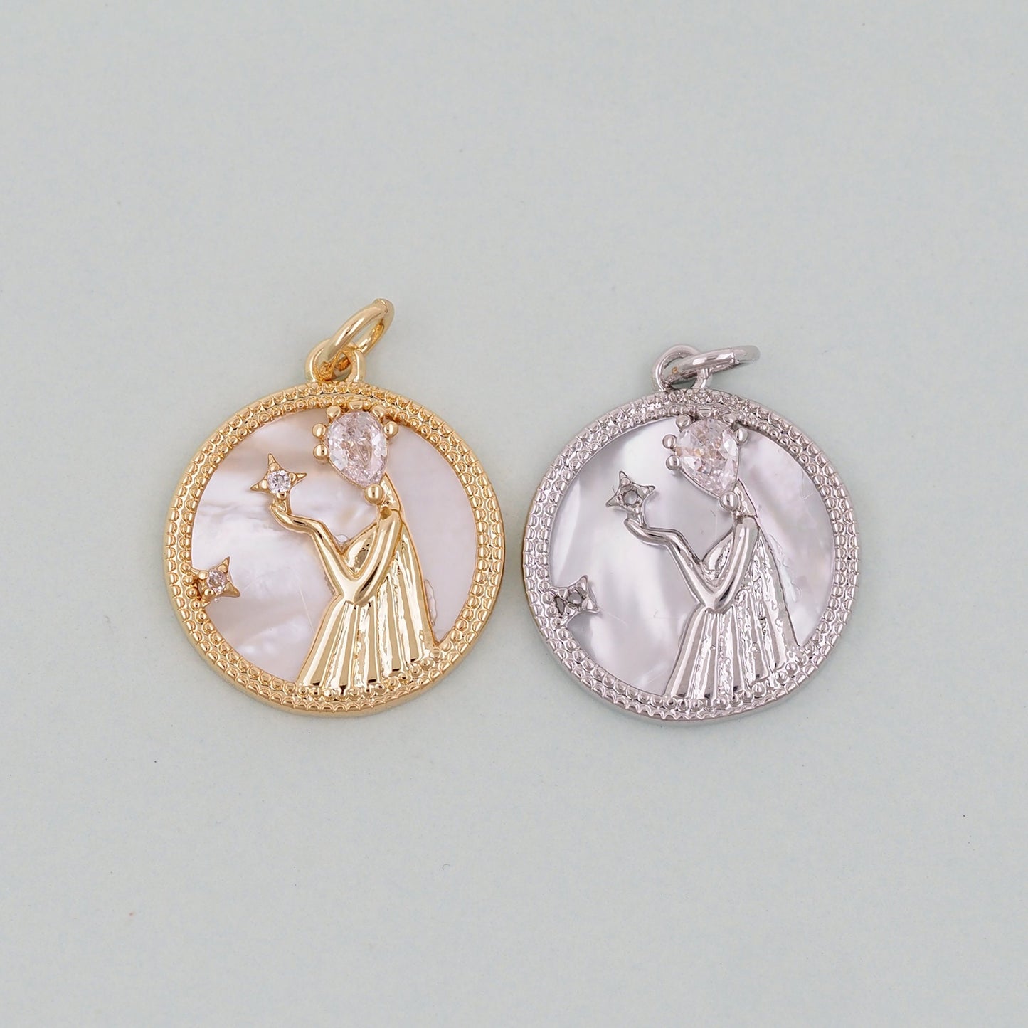Gold Virgo Charms,18K Gold Filled Virgo Pendant,Virgo Charm Bracelet Necklace for DIY Jewelry Making Supply