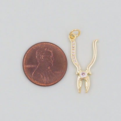 18K Gold Filled Hand Charm Pendant for Jewelry Making