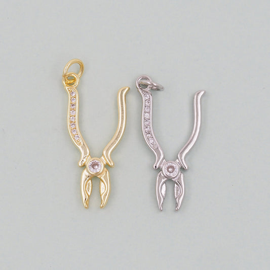 Gold Pliers Charms,18K Gold Filled pliers Pendant,pliers Charm Bracelet Necklace for DIY Jewelry Making Supply
