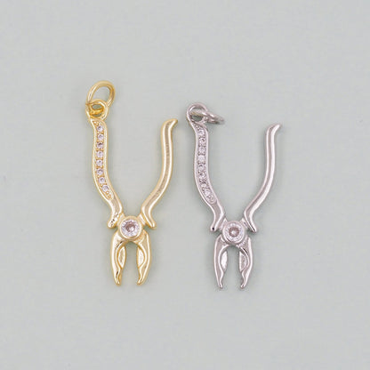 Gold Pliers Charms,18K Gold Filled pliers Pendant,pliers Charm Bracelet Necklace for DIY Jewelry Making Supply