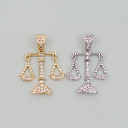 Gold Scales of Justice Charms,18K Gold Filled Scales of Justice Pendant,Scales Charm Bracelet Necklace for DIY Jewelry Making Supply