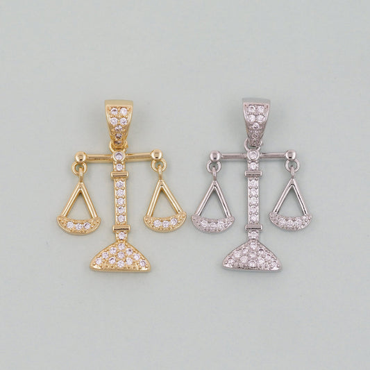 Gold Scales of Justice Charms,18K Gold Filled Scales of Justice Pendant,Scales Charm Bracelet Necklace for DIY Jewelry Making Supply