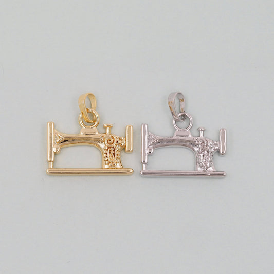 Gold sewing machine Charms,18K Gold Filled sewing machine Pendant,sewing machine Charm Bracelet Necklace for DIY Jewelry Making Supply