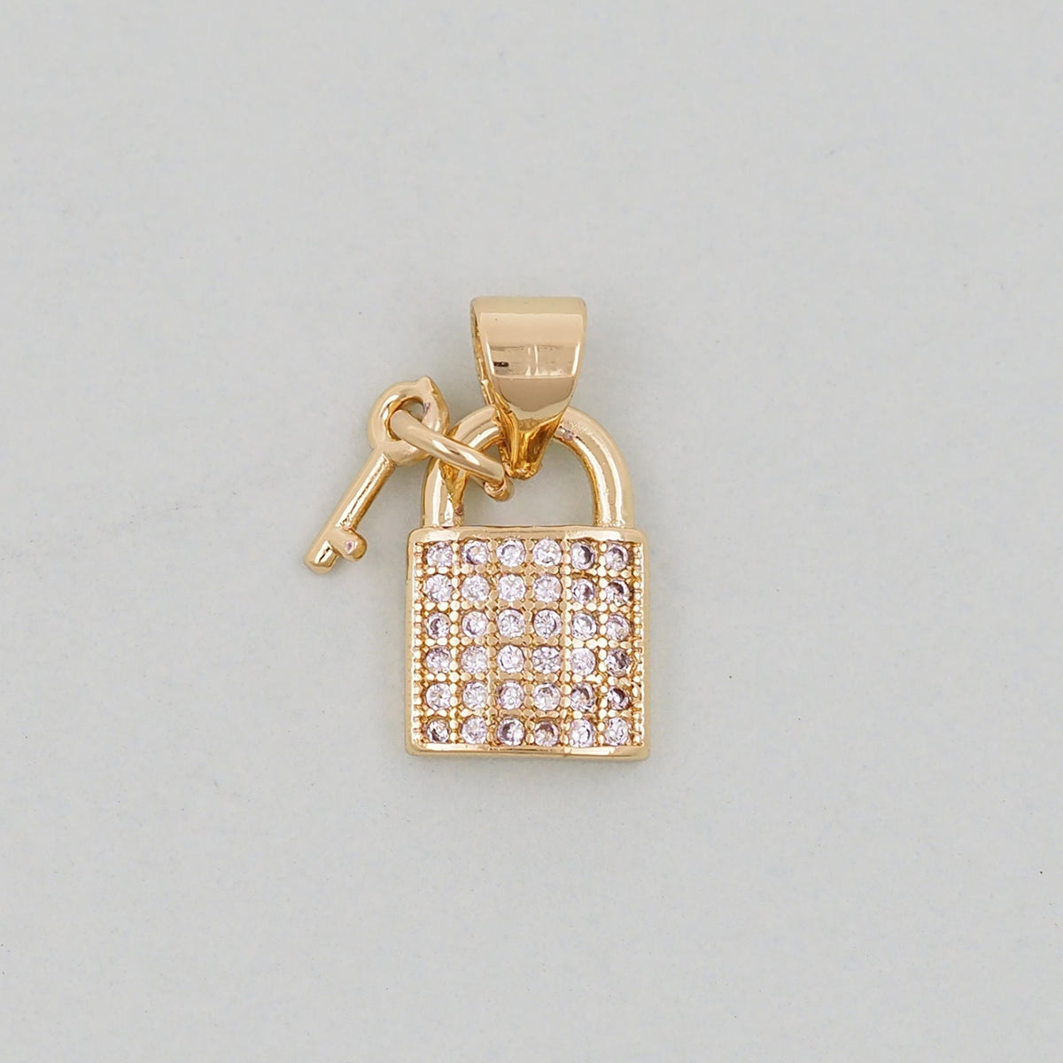Gold Key Lock Charms,18K Gold Filled Key Pendant,Lock Charm Bracelet Necklace for DIY Jewelry Making Supply