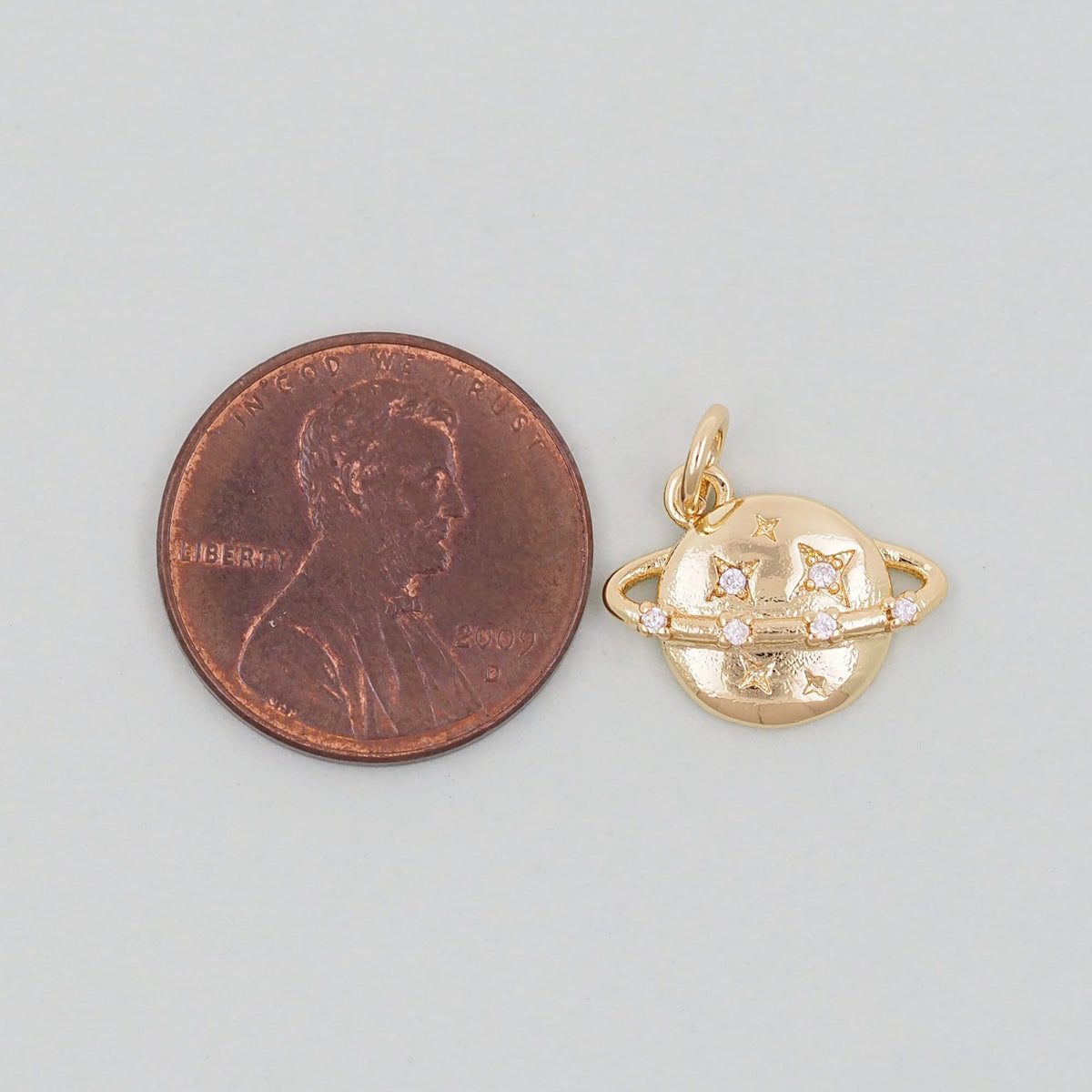 Gold Saturn Charms,18K Gold Filled Saturn Pendant,Silver Celestial Charm Bracelet Necklace for DIY Jewelry Making Supply