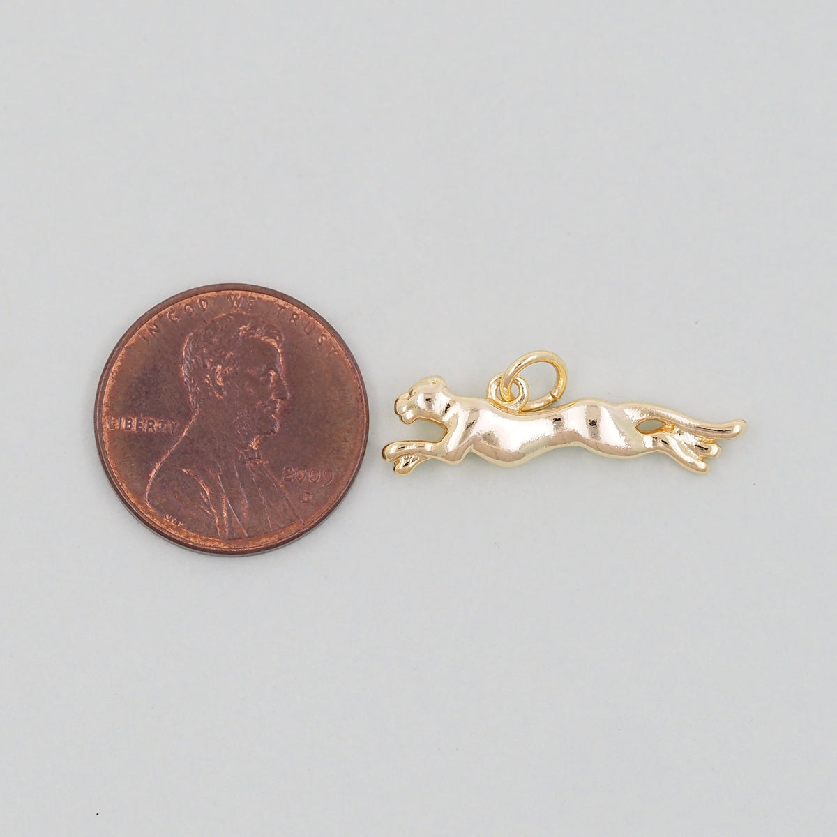 Gold leopard Charms,18K Gold Filled leopard Pendant,leopard Charm Bracelet Necklace for DIY Jewelry Making Supply