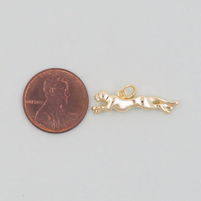 Gold leopard Charms,18K Gold Filled leopard Pendant,leopard Charm Bracelet Necklace for DIY Jewelry Making Supply