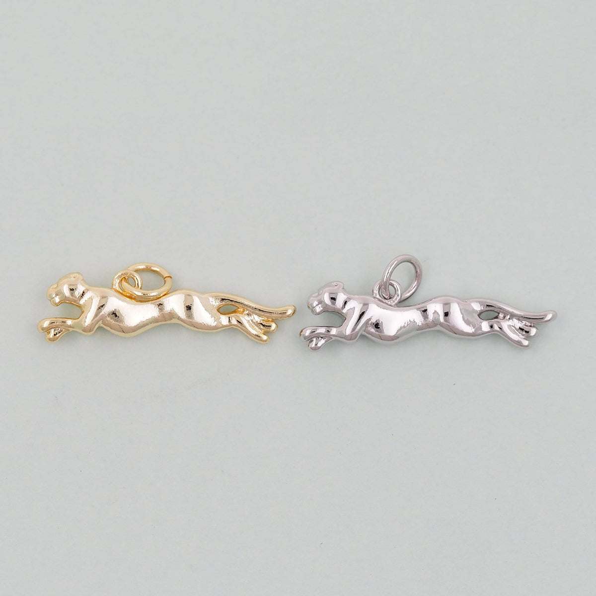 Gold leopard Charms,18K Gold Filled leopard Pendant,leopard Charm Bracelet Necklace for DIY Jewelry Making Supply