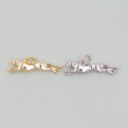 Gold leopard Charms,18K Gold Filled leopard Pendant,leopard Charm Bracelet Necklace for DIY Jewelry Making Supply