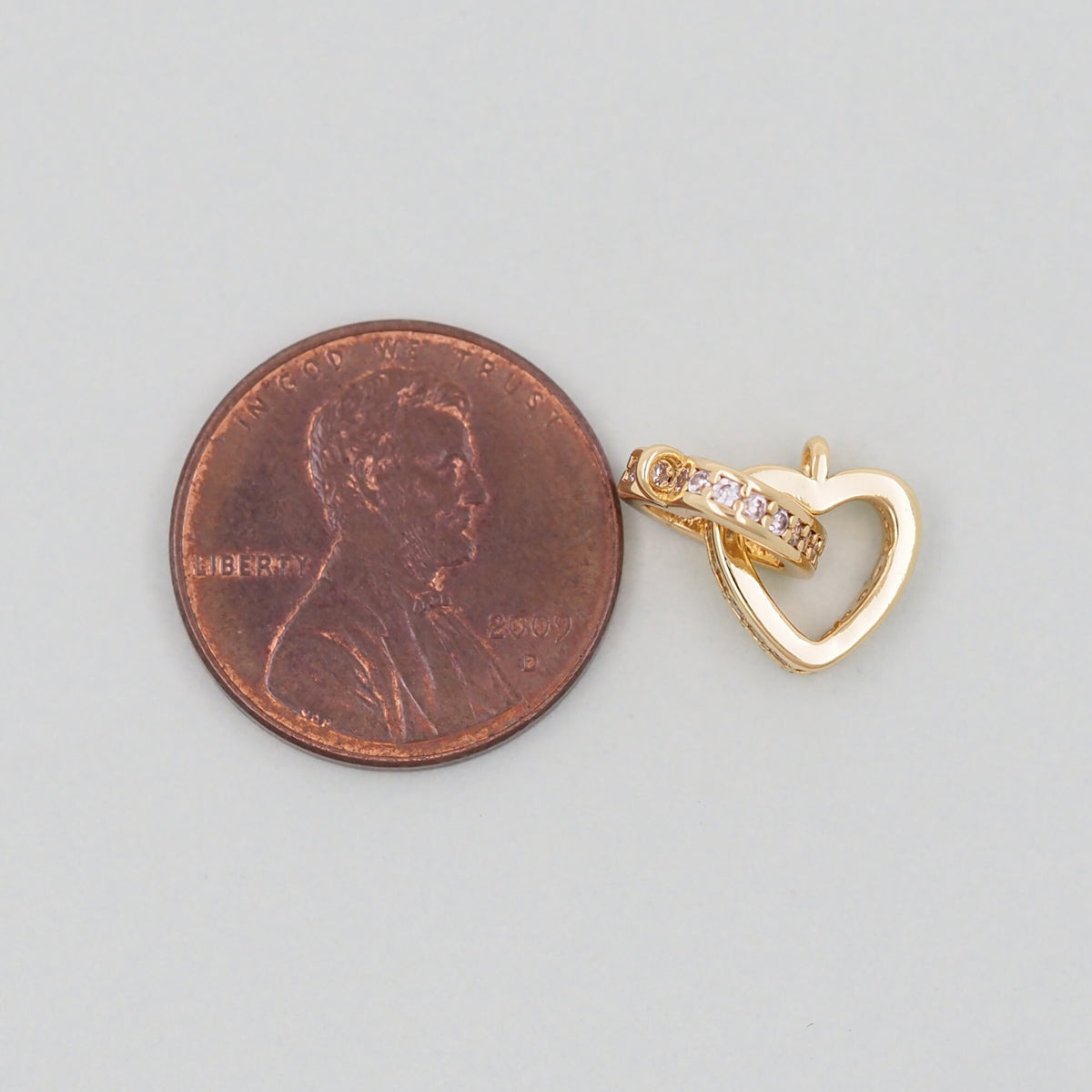 18K Gold Filled Heart Charm Pendant for Jewelry Making
