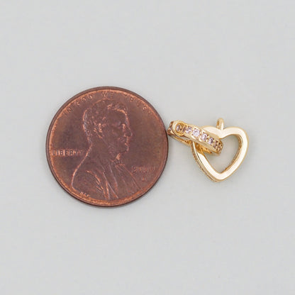 18K Gold Filled Heart Charm Pendant for Jewelry Making